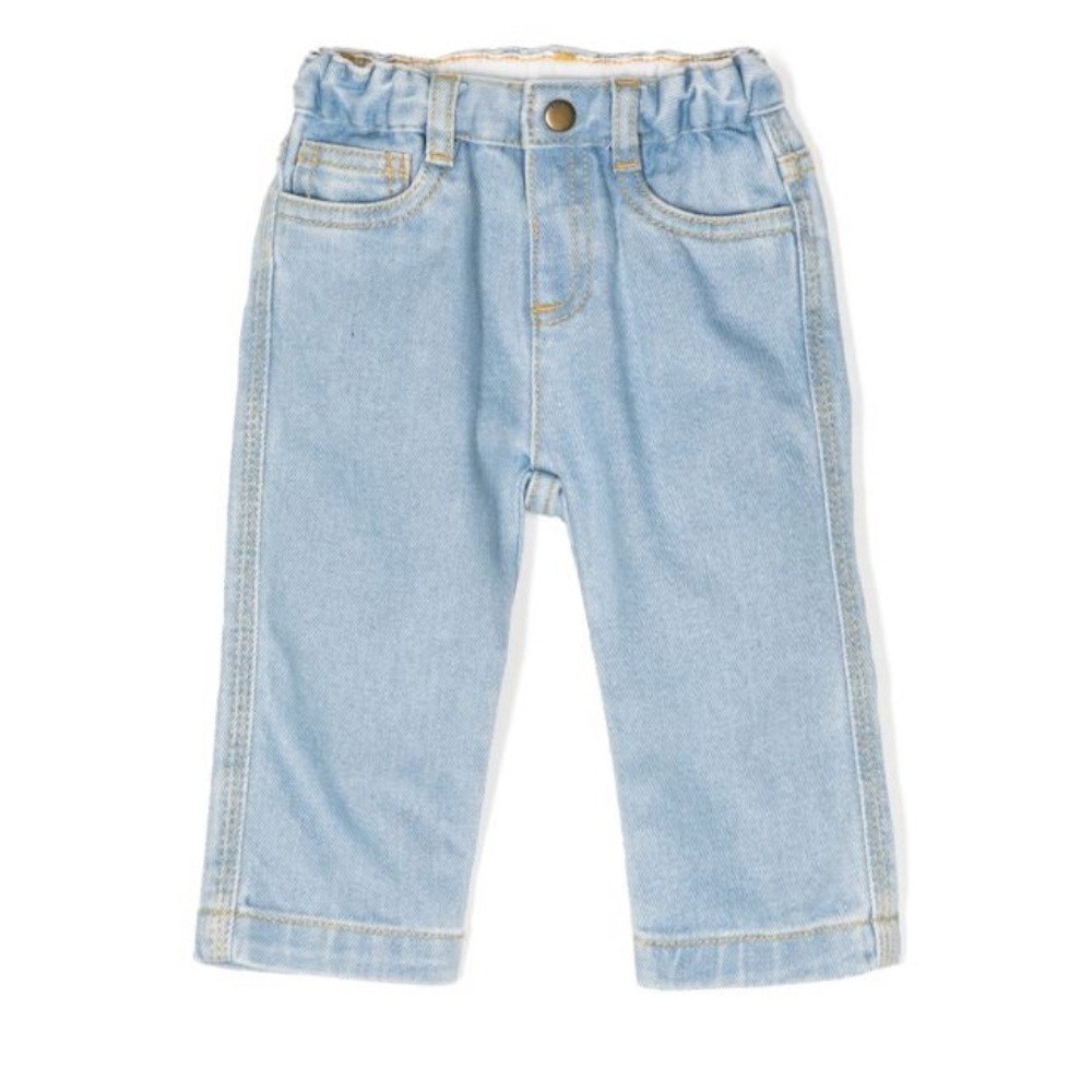 Bonpoint contrast-stitching denim trousers